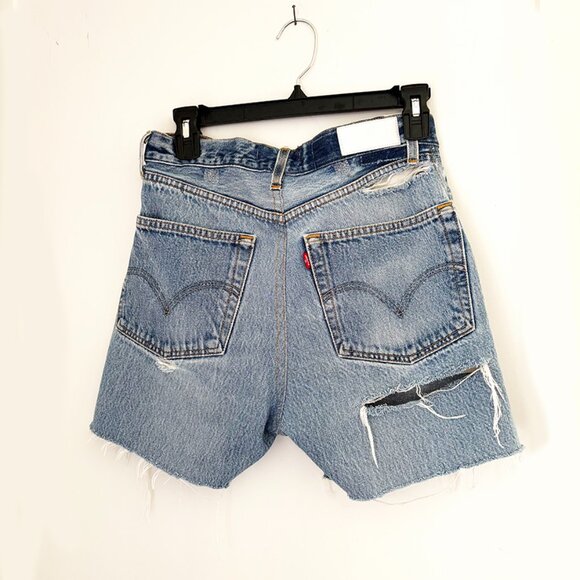 RE/DONE Levi’s Cut Off Pockets distressed Jean Shorts_27 - Picture 4 of 7